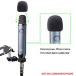 YOUSHARES Blue Ember Pop Filter – Ember Mic Windscreen Foam Cover to Reduce Plosive Wind Noises