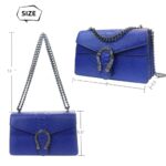 GLOD JORLEE Stylish Chain Satchel Handbags For Women – Luxury Snake Printed Leather Shoulder Crossbody Bag Evening Clutch Tote Purse (bright blue)
