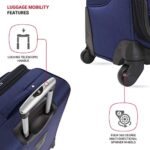 SwissGear Sion Softside Expandable Roller Luggage, Blue, Carry-On 21-Inch