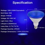 LED Par38 Blue Light Bulb 2 Pack – 15W (100 Watt Equivalent) – E26 Base Blue LED Lights, Party Decoration, Porch, Home Lighting, Holiday Lighting, Blue Flood Light Bulb, Colored Light Bulb (Blue)