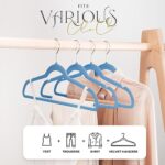 HOUSE DAY Velvet Hangers 60 Pack, Premium Clothes Hangers Non-Slip Felt Hangers, Sturdy Tranquil Blue Hangers Heavy Duty Coat Hangers, Durable Suit Hangers Space Saving, No Hanger Marks 360 Rotating