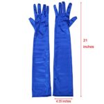 Xuhan Women’s 21″ Long Evening Party Satin Gloves Elbow Length Flapper Girls 1920s (Royal Blue)