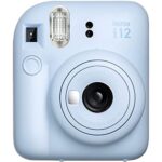 Fujifilm Instax Mini 12 Instant Camera, Pastel Blue Camera with 40 Photo Sheets, Cleaning Cloth, and INSTAX UP App, Portable, Easy to Use, Automatic Settings, Front Mirror for Selfies, 2 AA Batteries
