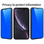 FYDIKHN 2 Piece Privacy Tempered Glass for iPhone XR/iPhone 11 6.1 inch Anti-blue Anti-Spy Screen Protector Mirror Blue