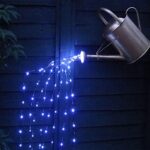 Soltuus Solar Powered Fairy String Lights Blue, Multi Strand Watering Can Light 180 LEDs Outdoor, Waterproof Waterfall Fairy Lights, Firefly Bunch Lights