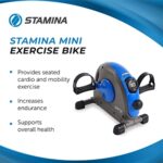 Stamina Mini Exercise Bike with Smooth Pedal System – Portable Pedal Exerciser – Cardio Equipment Fitness Bike – Stationary Bike for Home Workout – Blue