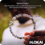 Lokai Silicone Beaded Bracelet for Women & Men, White Splatter – Medium, 6.5 Inch Circumference – Silicone Jewelry Fashion Bracelet Slides On for Comfortable Fit