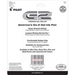 Pilot, G2 Premium Gel Roller Pens, Bold Point 1 mm, Pack of 8, Black and Blue