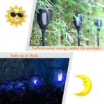 DIKAIDA 6 Pack Solar Lights Torches, Blue LED Flickering Flame Outdoor Waterproof Solar Powered Pathway Lights Landscape Lanterns Decoration Lighting Auto On/Off for Garden