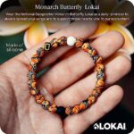 Lokai Silicone Beaded Bracelet for Women & Men, National Geographic Collection – Monarch Butterfly Style, (Medium, 6.5 Inch Circumference) – Silicone Bracelet Slides-On, Comfortable Fit