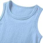 HAXICO Unisex Toddler Baby Boys Girls Solid Tank Tops T-Shirts Undershirts Cotton Summer Sleeveless Vest Light Blue