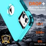 SPIDERCASE Shockproof for iPhone 11 Case,[10 FT Military Grade Drop Protection],with 2 pcs[Tempered Glass Screen Protector+Camera Lens Protector] Heavy Duty Full-Body Protective Phone Case,Light Blue