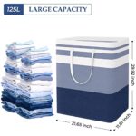 EpicTotes 2-Pack Large Laundry Basket, Collapsible Laundry Hamper, Freestanding Waterproof Laundry Bag, Tall Clothes Hamper-Extended&Reinforced Handles-for College Dorm, Family-Gradient Blue/125L