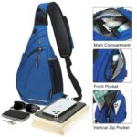 WEREWOLVES Sling Bag Crossbody Sling Backpack with USB Charging Port, Water Resistant Shoulder Bag Outdoor Travel Hiking Daypack Unisex Casual Daypack (Navy Blue)