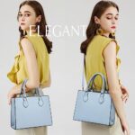 CHICAROUSAL Crossbody Purses and Handbags for Women PU Leather Tote Top Handle Satchel Shoulder Bags (Liz Light Blue)