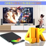 External Blu ray Drive DVD/BD Player Read/Write Portable Blu-ray Drive USB 3.0 and Type-C DVD Burner 4k Ultra HD blueray Burner for/Win7/Win8/Win10/Win11 for pc/Laptop