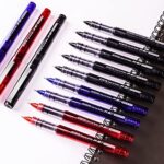 EYEYE Liquid Ink Roller Ball Pens Fine Point, 4 Blue 8 Black 4 Red 16 Pcs Extra Fine Rollering Pen, 0.5mm Needle Nib, Free Ink Roller, Rollerball Pens Ink Fine Tip Pens Multicolor Ink Pen for Writing