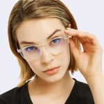 FEIYOLD Blue Light Blocking Glasses Women/Men,Retro Round Anti Eyestrain Computer Gaming Glasses(2Pack)