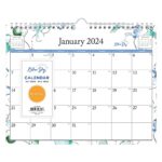 Blue Sky 2024 Monthly Wall Calendar, January – December, 11″ x 8.75″, Wirebound, Wide Blocks, Lindley (101593-24)