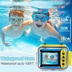 GKTZ Kids Waterproof Camera – 180 Rotatable 20MP Children Digital Action Camera Underwater Sports Camera, Birthday Gift Toys for Boys 3 4 5 6 7 8 9 10 Year Old with 32GB SD Card (Blue)