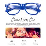 Clear Lens Non-Prescription Retro Fashion Nerd Glasses for Men Women – Cosplay Costume Fake Eyeglasses Frame