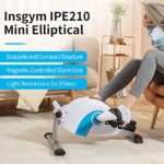 INSGYM Sitting Mini Exercise Bike – Recumbent Exercise Bikes For Home Steppers Exercise For Seniors While Sitting Under Desk Bike Exercise Equipment Hands Bike Pedal Exerciser IPE210 (Blue/White)