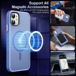 MOCCA Strong Magnetic for iPhone 11 Phone Case,[Compatible with Magsafe][Glass Screen Protector+Camera Lens Protector] Slim Thin Shockproof Cover Case for iPhone 11 6.1 inch, Blue