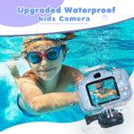 Yoophane Kids Waterproof Camera Gifts for 6 7 8 9 10 Year Old Action Kids Camera for Age 3-12 Christmas Birthday Gifts Underwater Video Recorder with 32GB SD Card (Blue)