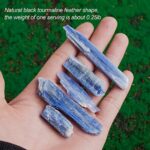 Apengshi Natural Kyanite Crystal Healing Reiki Stone Untreated Rough Raw Stone Irregular 0.25lb Blue Meditation Soothing Emotions High Energy Purification Handmade Gemstone Making Home Decoration