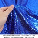 Pardecor Sequin Fabric by The Yard Glitter Fabric 1 Yard Little Mermaid Fabric Mesh Fabric Sequence Fabric Linen Material Fabric for Sewing Sparkle Cloth Fabric (1 Yard, Royal Blue)