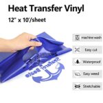 RENLITONG Royal Blue HTV Iron on Vinyl 12Inch by 10ft Roll HTV Heat Transfer Vinyl for T-Shirt HTV Vinyl Rolls for All Cutter Machine – Easy to Cut & Weed for Heat Vinyl Design