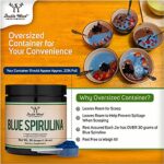 Blue Spirulina Powder – Maximum 35% Phycocyanin Content, Superfood Powder from Blue-Green Algae, Mixes into Smoothies and Protein Drinks, Natural Food Coloring (One Month Supply) by Double Wood
