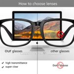 CHBP Blue-Light-Blocking-Glasses for Women Computer Glasses Man?2 Pack Gaming Eyeglasses Fashion Frame(black+transparent)