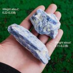 Apengshi 1PCS Blue Kyanite Healing Crystal Stones 0.22-0.33lb Natural Raw Crystals Gemstone Rough Crystal Blue Kyanite Stones Encourages Self-Expression Courage Protection Balance Chakra Home Decor