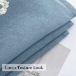 MIULEE 2 Panels Dusty Blue Semi Sheer Window Curtains 84 Inch Length Elegant Grommet Top Window Voile Panels/Drapes/Treatment Linen Textured Panels for Bedroom Living Room 54X84 Inch
