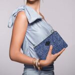 GM LIKKIE Crossbody Clutch Purse for Women, Glitter Evening Bag, Shoulder Wedding Handbag for Party (Blue)