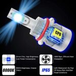 SecosAutoparts 2Pcs H13 9008 LED Ice Blue Headlight Bulbs 55W 6000LM 8000K Ice Blue Conversion Kit High/Low Beam Factory