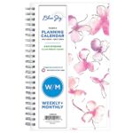 Blue Sky 2024 Weekly and Monthly Planner, January – December, 5″ x 8″, Clear Pocket Cover, Wirebound, Orchid (142084-24)