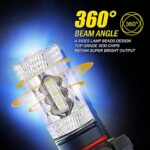 Auxbeam 5201/5202/9009 LED Fog Light Bulbs, High Power 50W 8000K Ice Blue, 8000LM Super Bright, 360-degree Illumination, Canbus Ready, Fog Car Lights Replacement, Pack of 2