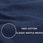Homaxy 100% Cotton Waffle Weave Kitchen Dish Cloths, Ultra Soft Absorbent Quick Drying Dish Towels, 12×12 Inches, 6-Pack, Navy Blue