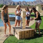 GoSports 5 ft Giant Wooden Toppling Tower – Includes Bonus Rules with Gameboard – Choose Your Style