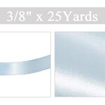 Light Blue Satin Ribbon 3/8 Inch x 25 Yards, Solid Color Polyester Fabric Ribbon for Gift Wrapping, Craft, Bows Making, Wreaths, Bouquets, Sewing Projects, Baby Showers and Wedding Party Decoration