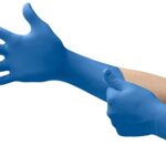 Microflex SafeGrip SG-375 Extra Thick Disposable Latex Gloves for Life Sciences, Automotive w/Textured Fingertips – Large Blue (Box of 50)