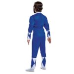 Blue Power Ranger Costume, Kids Size Beast Morphers Muscle Padded Character Jumpsuit and Mask, Classic Child Size Medium (7-8)