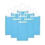 DjinnGlory 100 Pack Small Light Blue Paper Gift Bags with Handles Bulk for Small Business Holiday Birthday Wedding Baby Shower Parties, Shopping Bags (Small 9×5.5×3.15 Inch, Light Blue)