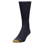 GOLDTOE Men’s Metropolitan Dress Socks, 3 Pairs, Navy, Shoe Size 6-12