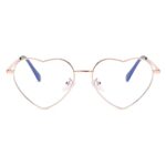 Gleyemor Heart Shaped Blue Light Glasses for Women Cute Computer Glasses (Rose Gold)