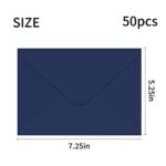 YINUOYOUJIA 50 Pack Blue Envelopes,5×7 Envelopes V Flap,A7 Invitation Envelopes,envelopes for 5×7 cards,Weddings,Birthday,Baby Shower,postcards,Photos,Mailing