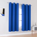 DUALIFE Royal Blue Room Darkening Curtains Royal Blue Curtain Panels for Bedroom 63 Inch Length Solid Energy Efficient Grommet Drapes for Boys Room Thermal Insulated 42 W x 63 L 2 Panels