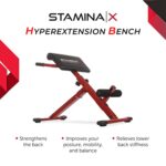 Stamina X Hyperextension Bench – Adjustable and Foldable Roman Chair with Smart Workout App for Home Workout – Up to 250 lbs Weight Capacity